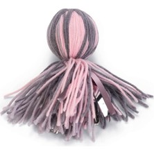 Hakay Beeztees Kedi Oyuncağı, Ahtapot, Yün ve Kurdela, Pembe ve Gri, 15X5X5CM