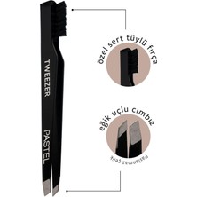 Hakay Pastel Sıngle Tweezer Wıth Brush 09 Eğik Uçlu Cımbız Kaş Tarağı