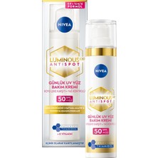 Hakay Nıvea LUMINOUS630 Leke Karşıtı Gündüz Bakım Kremi 40ML, SPF50 Yüksek Güneş Koruyucu, Hyaluronik Asit, E Vitamini, Hassas Cilt, Yüz Güneş Koruyucu, Koyu Leke, Güneş Lekesi Karşıtı