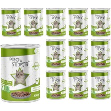 Hakay Prostar Yetişkin Kedi Kuzulu ve Jöleli Konserve Mama 400 gr x 12 Adet