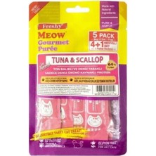 Hakay Freshy Meow Gourmet Puree Ton Balıklı ve Deniz Taraklı Krema Kedi Ödülü 60GR 5li