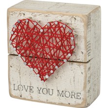 Hakay Primitives By Kathy 34248 Rustik Beyaz Ip Sanat Kutusu Tabelası, 8,9 cm x 10,16 Cm, Love You More
