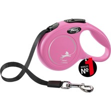Hakay Flexi New Classic Şerit Otomatik Tasma, Pembe, Xs, 3 M