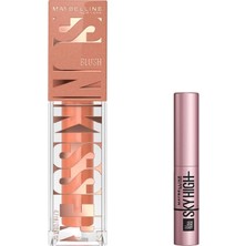 Hakay Maybelline New York Sunkisser Likit Allık- 02 Uptown Glow & Mini Lash Sensational Sky High Maskara Makyaj Seti