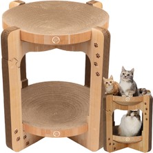Hakay Necoichi Kedi Tırmalama Kulesi, Iç Mekan Kedileri Için, Tersinir Kullanılabilirlik ve Ekstra Konforlu, Karton Yatak Kanepe / (Xl, Meşe)