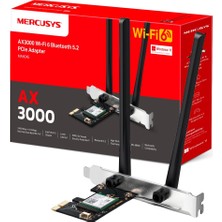 Hakay Mercusys MA80XE, AX3000 Wi-Fi 6 Bluetooth 5.3 Pcıe Adaptör