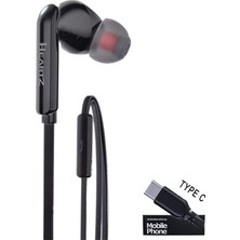 Hakay Siyah Silikon Kablolu Type C Kulaklık Tüm Typec Çıkışlı Cihazlara Uyumlu Tak Çalıştır Tüm Cihazlara Uygun, Bluetooth Gerekmez Mükemel Ses Bass Tiz Mikrofon Aaa Kalite !!!!!!