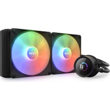 Hakay Nzxt Kraken 280 Rgb - RL-KR280-B1-280 mm Aıo Cpu Su Soğutma - 1,54 Inç LCD Ekran 240X240-2X140MM Rgb Core Fanlar - Kolay Kurulum Için Bir Koparma Kablosu - Nzxt Cam ile Ayarlanabilir - Siyah