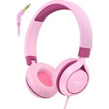 Hakay Earfun S1 Kablolu Kulaküstü Çocuk Kulaklık - Ayarlanabilir Kafa Bandı - Okul/seyahat/erkek/kız Çocuklar/bilgisayar/tablet Için Taşınabilir - Pembe