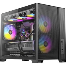 Hakay Antec Flux M, 3 x 120 Pwm Argb, 3 x 120 Pwm Ters Fanlar Dahil, Dikey Hava Akımı Tasarımı, 360MM Üst Radyatör Desteği, Tip-C 3.2 Gen 2, Tam Boy Toz Filtreleri, Kompakt Micro-Atx Oyun Kasası