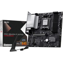 Hakay Msı Pro B840M-P WIFI6E Am5 Ddr5 8000MHZ(OC) Hdmı,2x M.2 USB 5 Gbs 2.5g Lan Wı-Fı 6e Matx