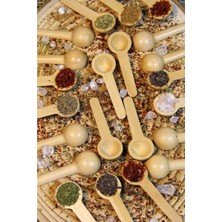 Hakay Bev Kitchen 12'li Ahşap Baharatlık - Ölçek Kaşığı - Ahşap Kaşık 7 cm Ahşap