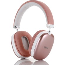 Hakay Linktech Hp5 Anc Kulak Üstü Kablosuz Bluetooth Kulaklık Pembe