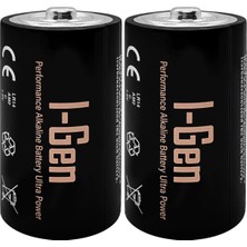 Hakay I-Gen Batteries LR14 Ultra Alkalin C Boy Pil 1.5V Orta Boy Pil (2, 2'li Paket)