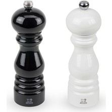 Hakay Peugeot Paris Karabiber-Tuz Değirmen Set Siyah-Beyaz 18CM