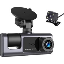 Hakay H309 Full Hd 1080P Üç Kameralı Araç Içi Kamera Araba Güvenlik Kamerası Gece Görüşü Ön Geri Iç Kayıt Ir LED