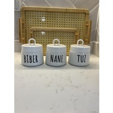 Hakay Porselen Baharatlık Kavanoz Takımı, 3 Parça, 400 ml