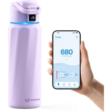 Hakay Boost Akıllı Su Şişesi, Hatırlatıcı ve Izleyici, Çift Duvarlı Vakum Yalıtımlı Şişeler Paslanmaz Çelik, 32 Oz Bpa Içermeyen Geniş Ağız, Spor Salonu, Ofis, Okul Için - Ideal Hediye, Mor