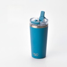 Hakay Deconox 530 ml Pipetli ve Ağızlıklı Çelik Termos Kupa - Çift Fonksiyonlu Kapak - Sıcak/soğuk Tutan Seyahat Bardağı (Travel Mug) - 4 Farklı Renk Seçeneği (Mavi)