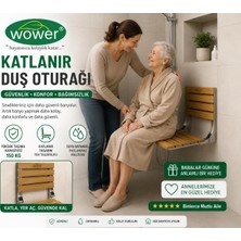 Hakay Wower Duş Oturağı Banyo Oturağı Duvara Monte Katlanır Ahşap Duş Sandalyesi(Siyah)