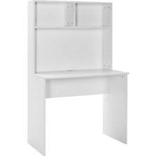 Hakay Adore Mobilya White Raflı Çalışma Masası-Mat Beyaz 90X148X52 cm (Gxyxd)