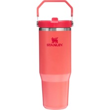 Hakay Stanley Iceflow Flip Straw Tumbler Pipetli Termos Bardak, 0.89 Litre, Mercan (Hot Coral)