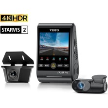 Hakay Viofo A229 Pro W 3 Kameralı Ön+Arka Su Geçirmez+Iç 4K+2K+1080P Sony Starvıs 2 Sensör Gps'li Araç Kamerası