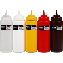 Hakay Corona Professional Genis Kapakli Ketçap ve Mayonez Sisesi, 950 ml Kapasite, Beyaz