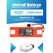 Electroll Roborock Q8 Uyumlu Batarya (Orijinal Kapasite) 5200MAH Pil Kutulu Robot Süpürge Bataryası Değişimi