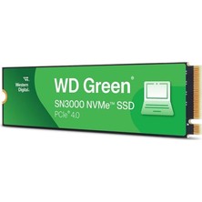 Hakay Wd Green SN3000 1tb Okuma 5000MB/S/YAZMA 4200MB/S Pcıe Gen4 Nvme SSD WDS100T4G0E