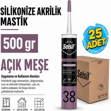 Selsil Arge Toptan Silikonize Akrilik Mastik Açık Meşe 500 gr 25 Adet