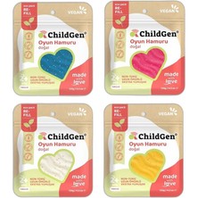 Hakay Doğal Oyun Hamuru - 4lü Glitter Set 4X125 gr Vakumlu Kartuş Paket - (Ecopack-Refill)