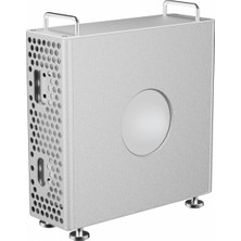 Hakay Mcstorey Mac Mini M4 M4 Pro Standı Gümüş, Alüminyum Dikey Koruyucu Kasa, Havalandırmalı Metal Mac Mini Tutucu, Port Erişimli Ayaklı Masaüstü Stand, 2024 Uyumlu