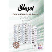 Hakay Sleepy 28 Al 25 Öde Evcil Hayvan Islak Havlusu 60'lı ve Bebe Temizleme Pamuğu