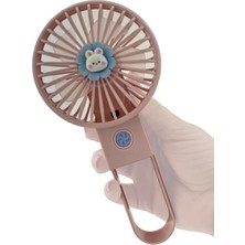 Hakay Coverzone Portatif Mini USB Fan LED Işıklı Masa Üstü 3 Seviye Dahili Işık Elde Veya Masaüstü Kullanım Şarj Edilebilir Mini Vantilatör Soğutucu Cep Boyu 11CM Mini Fan YS2269 (Pembe)