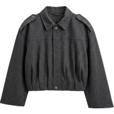 Havoş Siyah Oversize Bomber Ceket