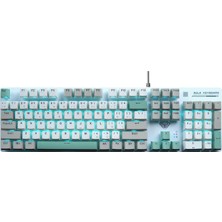 Hakay Aula S500 Blue Switch Mavi LED Aydınlatmalı Makrolu Kablolu Gaming Mekanik Oyuncu Klavyesi