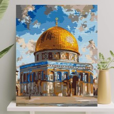Hakay Sayılarla Boyama Tuval Seti Fırça Boya Dahil (Çıtalı) 40X50 cm - Mescid-I Aksa