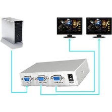 Hakay VGA Splitter Switch 2 Port Çoklu Ekran Çoklayıcı