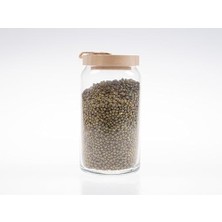 Aesco Bivium Bambu Kapaklı Hava Geçirmez Cam Kavanoz, Saklama Kabı, Makarna, Kuruyemiş, Bakliyat, Erzak Kavanozu (1 Adet, 1200 Ml)