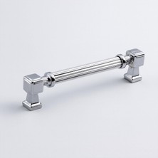 Hakay Talas 128 mm Çizgili Krom Renk Metal Kulp Mobilya Çekmece Mutfak Dolabı Dolap Kulpları Kulb 22.4 cm