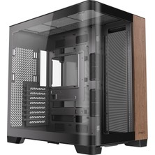 Hakay Antec C8 Curve Wood, Fanlar Dahil Değil, Ahşap Ön Panel, Süper Geniş Açı Tek Kavisli Cam, Çift Odacıklı Düzen, Tip-C, 360MM Radyatör Desteği, Tam Kule E-Atx Pc Kasası
