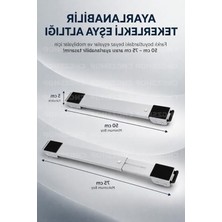 Aesco Ayarlanabilir Tekerlekli Eşya Altlığı, 50-75 cm Beyaz