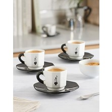 Aesco 4'lü Espresso Fincan Seti, Sekizgen Tasarım, Porselen