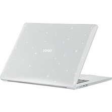 Aesco Apple Macbook Air 15INÇ M3 A3114 ile Uyumlu Kılıf Simli Ön Arka Kapak Renksiz