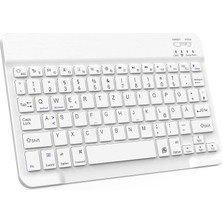 Hakay Valkyrie Bluetooth 10 Inç Ios Windows Android Uyumlu Kablosuz Klavye - Türkçe - Şarjlı - Sessiz - Multimedia - Ultra Ince Beyaz
