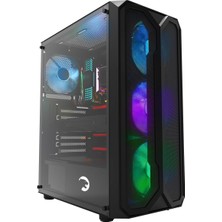 Hakay Gamepower Aura 4 * 120MM Siyah Fan A-Rgb Şerit LED 550W 80+ Bronze Power Supply Gaming Kasa