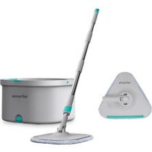 Hakay Smarter Aqua Master + Üçgen Aparat Temiz & Kirli Suyu Ayırma Özelliği Otomatik Temizlik Seti Mop Paspas Cam ve Köşe Için