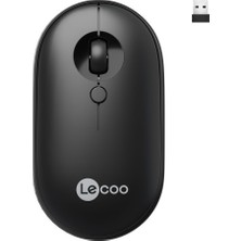 Hakay Lecoo WS212 Kablosuz 1600DPI 4 Tuşlu Pc, Mac, Dizüstü Bilgisayar Için, USB Mini Alıcı ile Optik Mouse Siyah