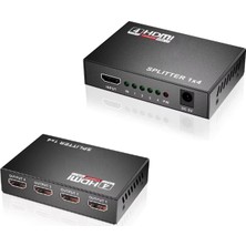 Hakay 4 Portlu HDMI Splitter Dağıtıcı, 1 Giriş 4 Çıkışlı, Aynı Anda Görüntü Dağıtımı, 1.4V 1080P,